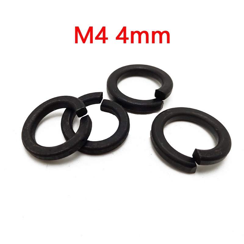 Ready Stock Pcs M Black Grade Carbon Steel Spring Washer Split