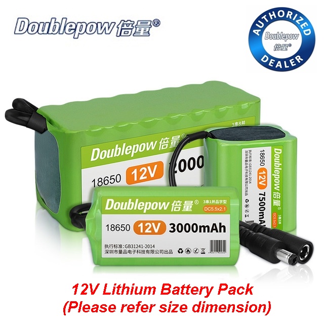 Doublepow 12V Lithium 18650 Battery Pack Rechargeable Batteries With