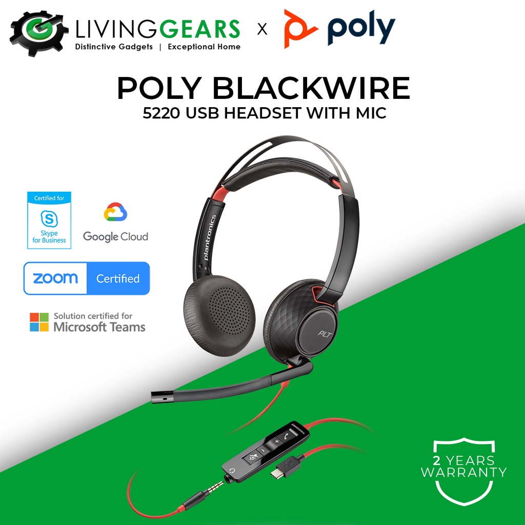 Poly Blackwire 5220 USB Type A Poly Blackwire 5220 USB C Corded