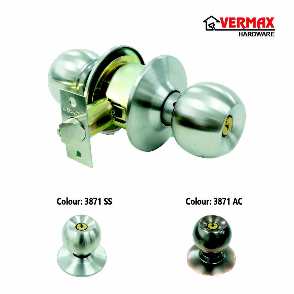 Deluxe Cylindrical Door Lock Round Ball Door Cylindrical Lock Set