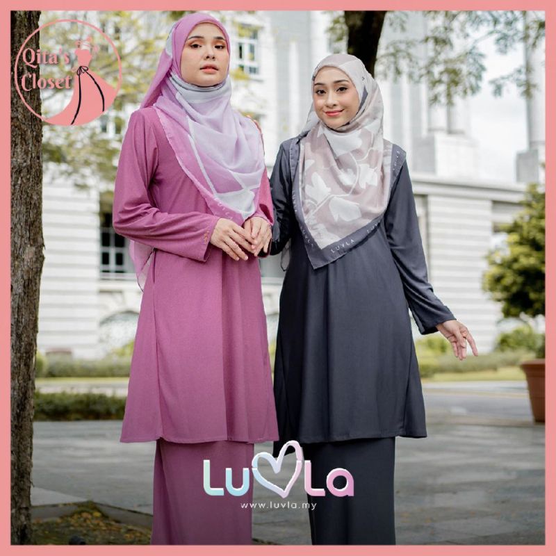 READY STOCK Luvla Baju Kurung Pahang Plain Laura 4 0 Kurung Ironless