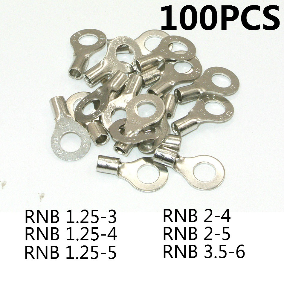 100PCS Non Insulated Ring Terminal Electrical Wire Crimp Naked