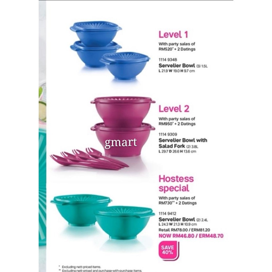 Tupperware Level February 2020 Servelier Bowl Shopee Malaysia