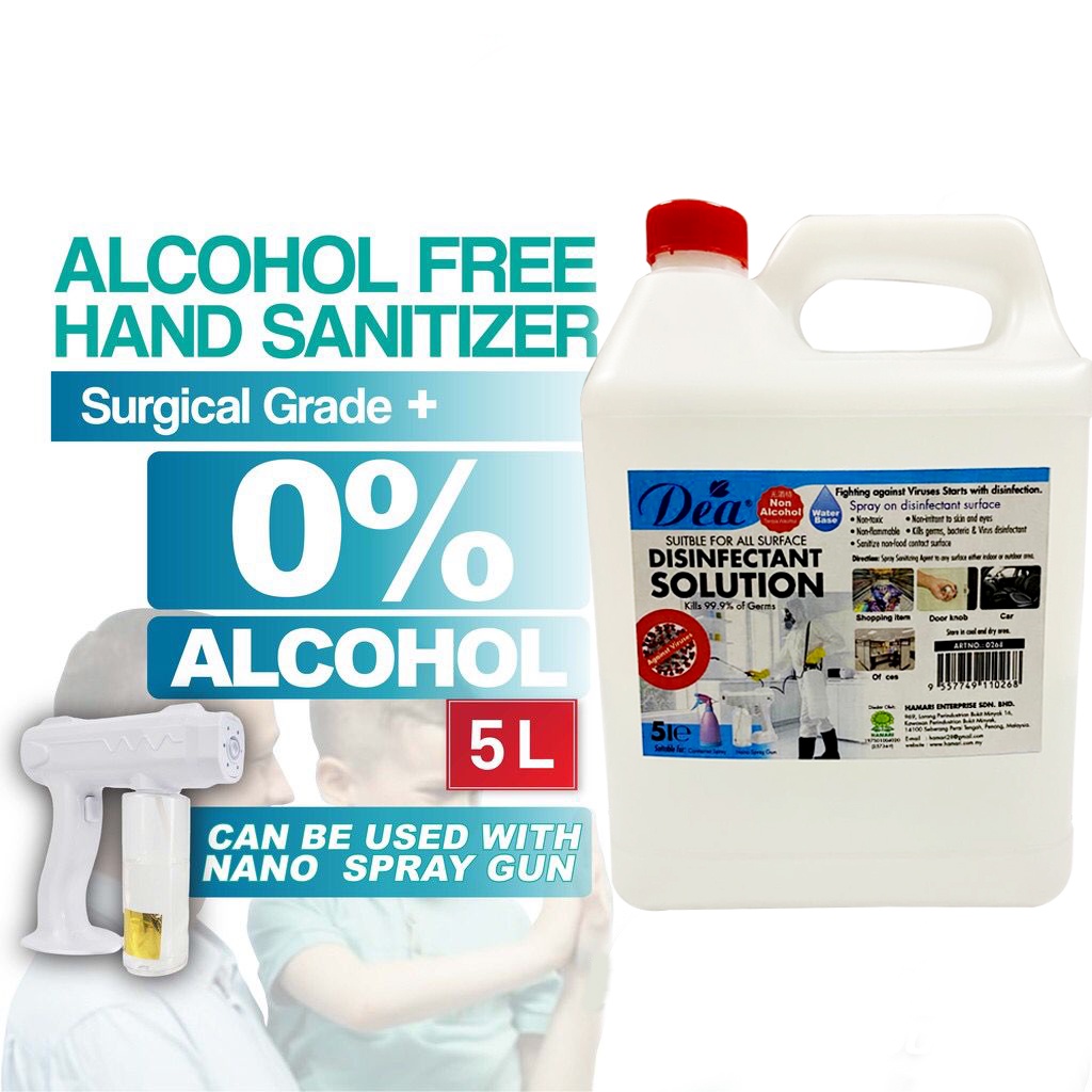 5L Liquid Disinfectant Sanitizer Non Alcohol Liquid Type Alcohol Free