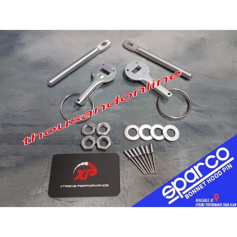 ORIGINAL READY STOCK BONNET HOOD PIN KIT SCREW SPARCO SILVER COLOR