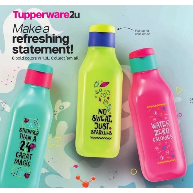 Ready Stock Tupperware Stay Positive Eco Bottles L Bottles Per