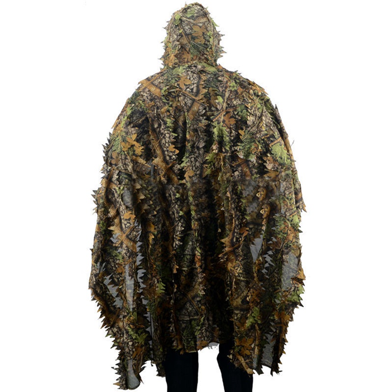 Camo 3D Leaf Cloak Yowie Ghillie Breathable Open Poncho Type