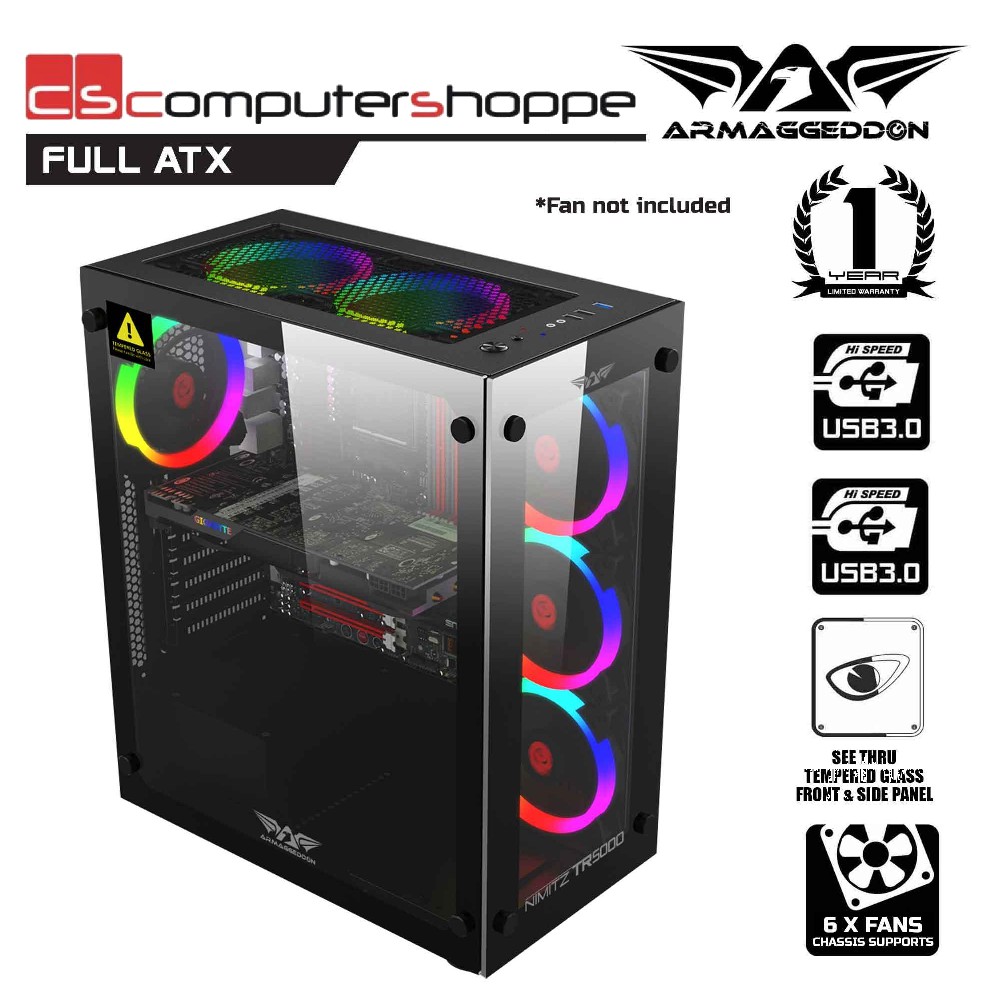 Armaggeddon Nimitz Tr Full Atx Gaming Chassis Shopee Malaysia