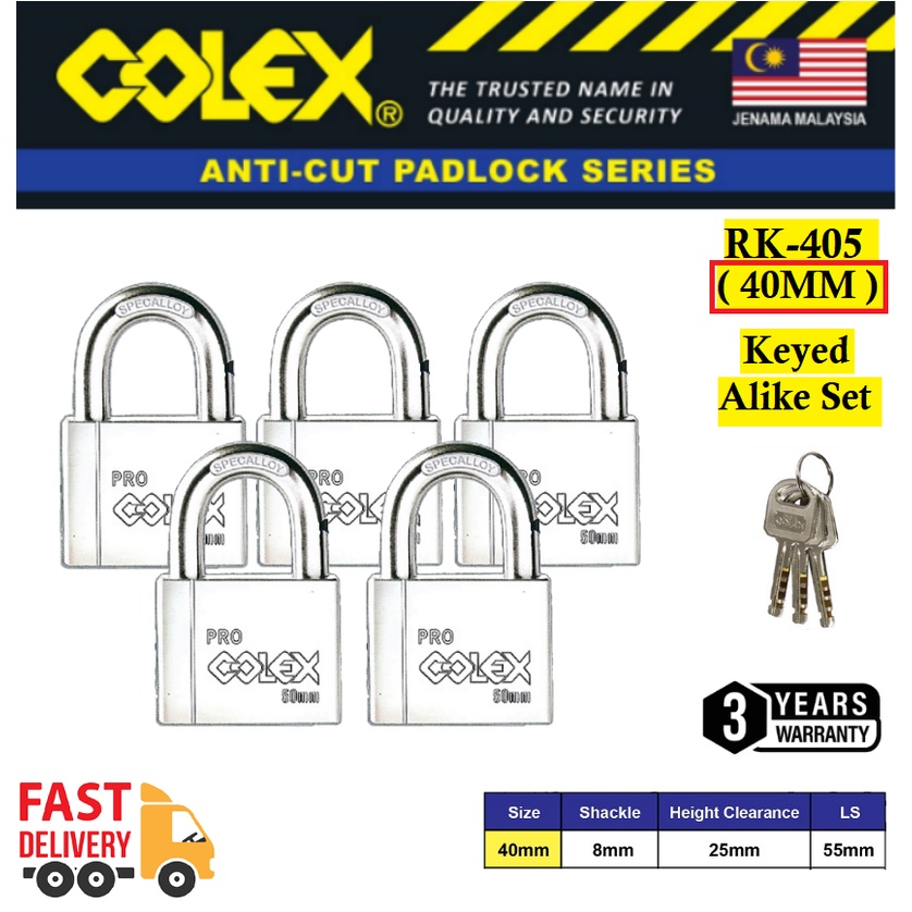 Colex Pcs Mm Mm Rk Rk Anti Cut Series Padlock Kunci Mangga