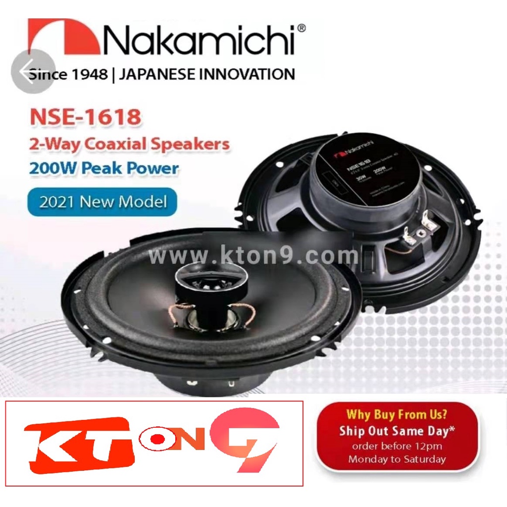 Nakamichi NSE 1618 200W Coaxial Speakers 6 2 WAY Original Malaysia