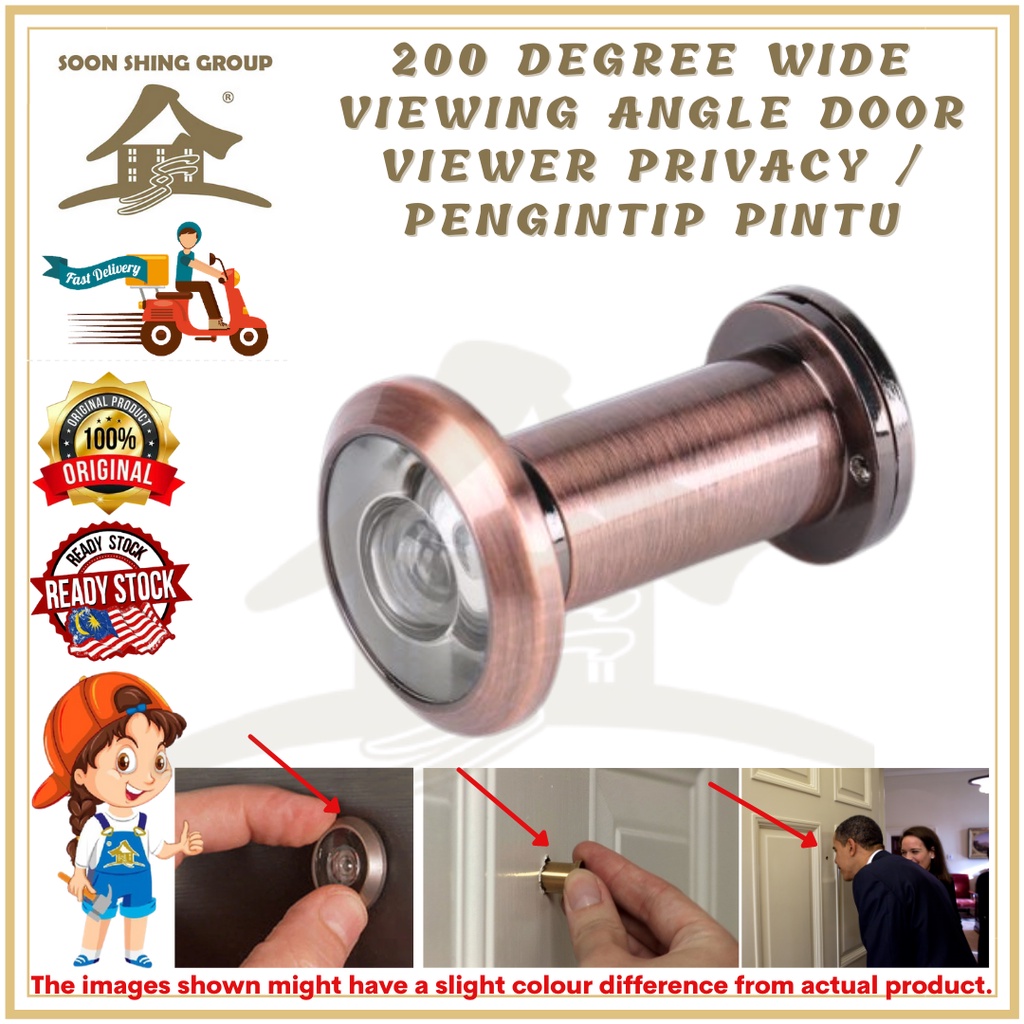 200 Degree Wide Viewing Angle Door Viewer Privacy Pengintip Pintu