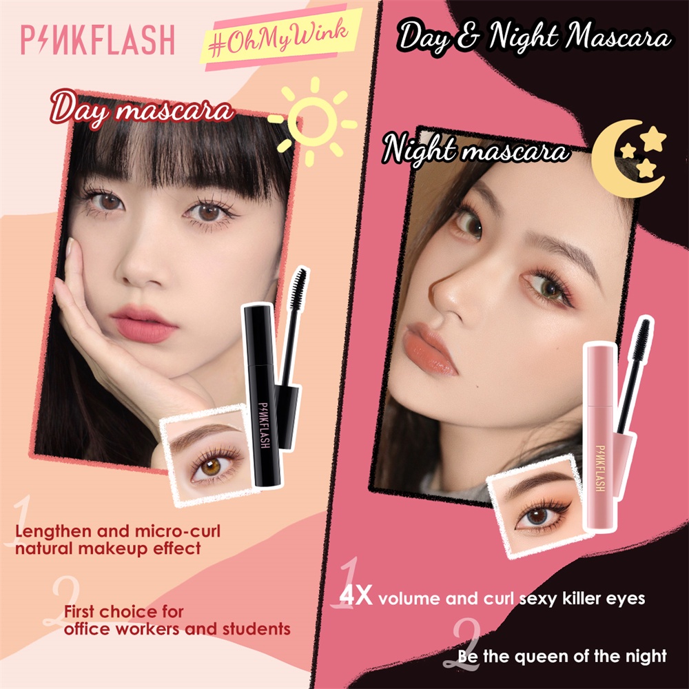 Pinkflash Ohmywink Mascara Day And Night Lengthening Volume Waterproof