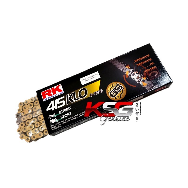 RK ORING CHAIN 415 KLO GOLD RK TAKASAGO RANTAI O RING GOLD 122L 132L