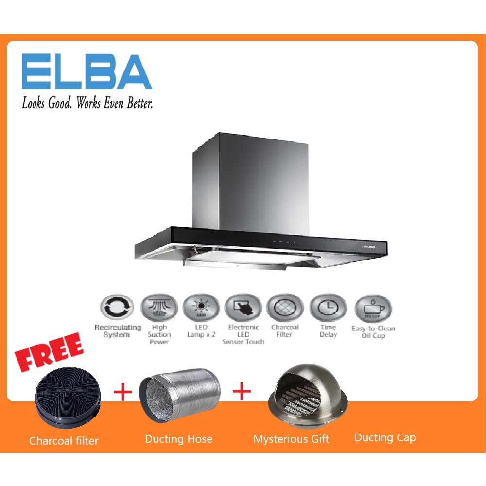 ELBA EH G9026ST SS 1400m3 220W DESIGNER HOOD COOKER HOOD With 2 SPEED