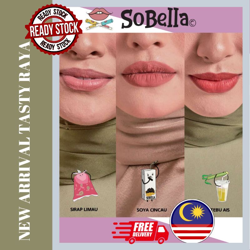 Tasty Raya Lipmatte Sobella Lip Matte MyBff Nude Teddy Mas Ayu Rusty