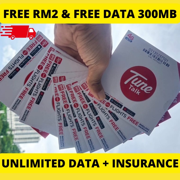 Free Sim Card Tunetalk Unlimited Internet Data Call Simkad Prepaid