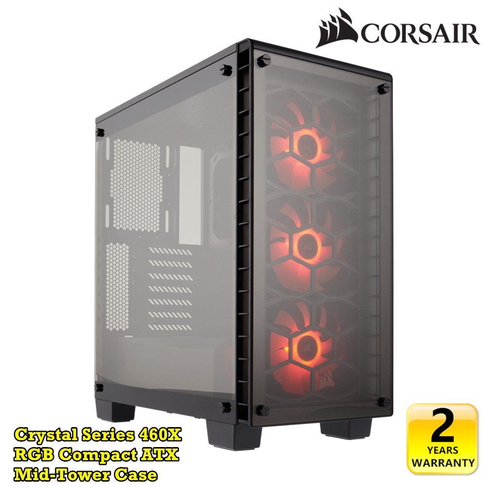 Corsair Crystal Series 460X RGB Compact ATX Mid Tower Case Black CC