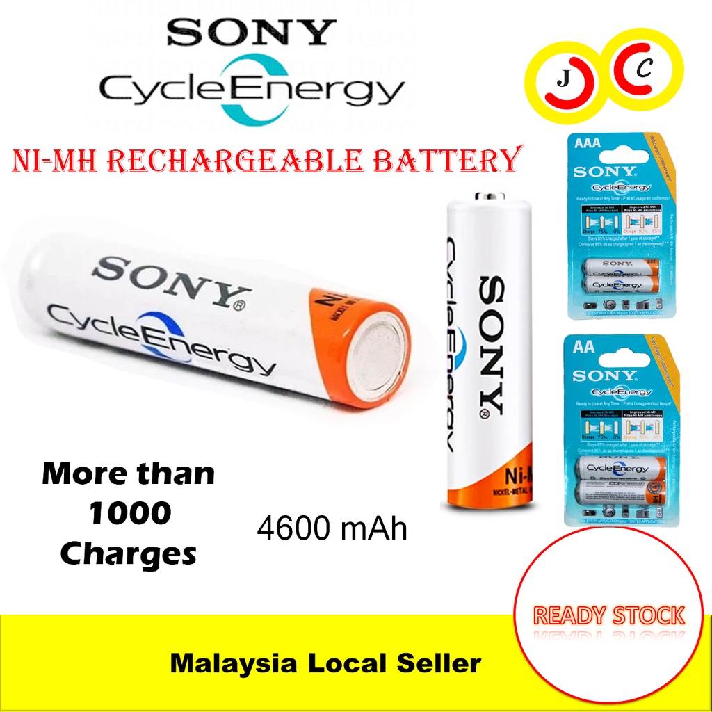 Sony Aa Aaa Rechargeable Battery V Nimh Nimh Mah Cycle Energy