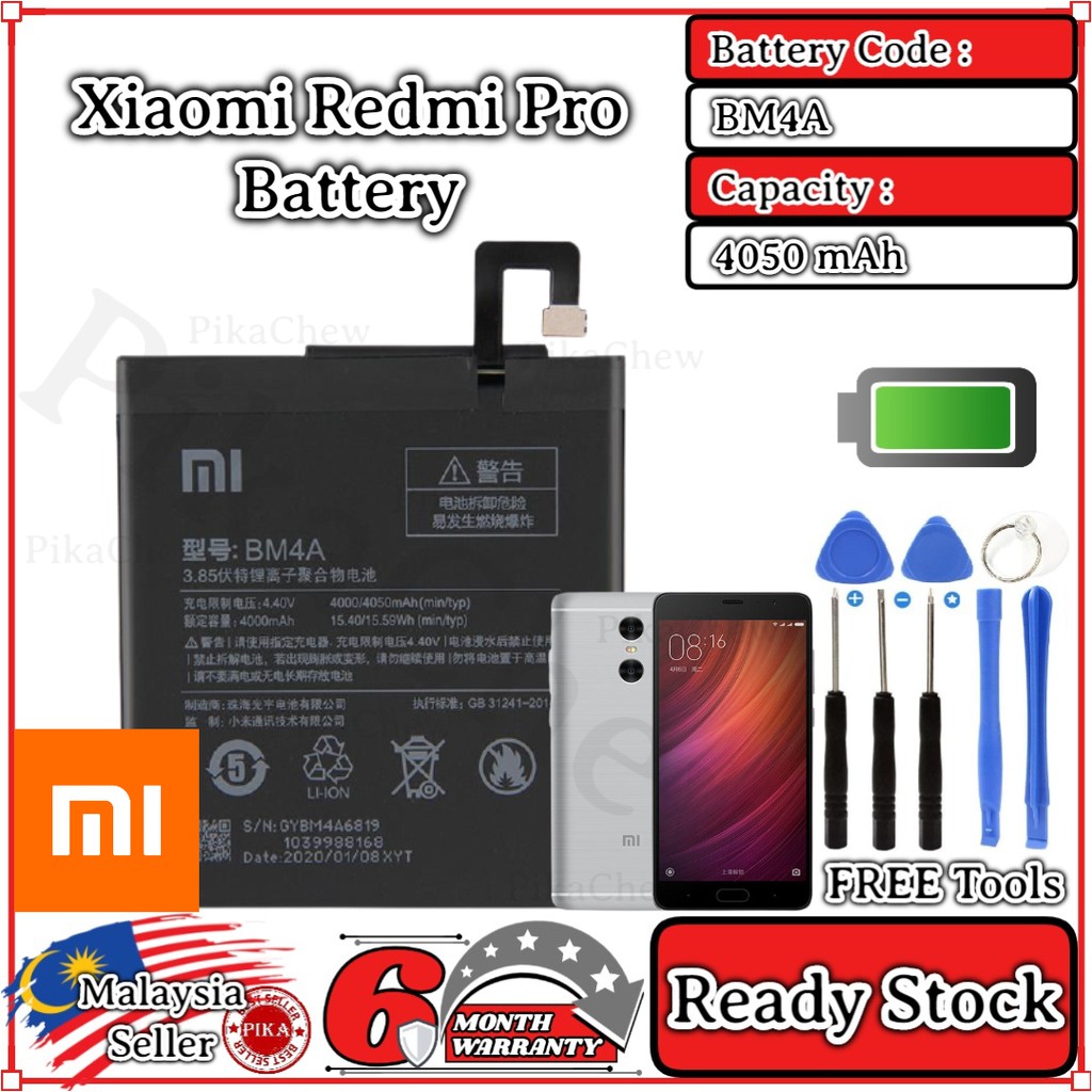 PIKA Compatible For Xiaomi Redmi Pro BM4A Battery Bateri 4050mAh