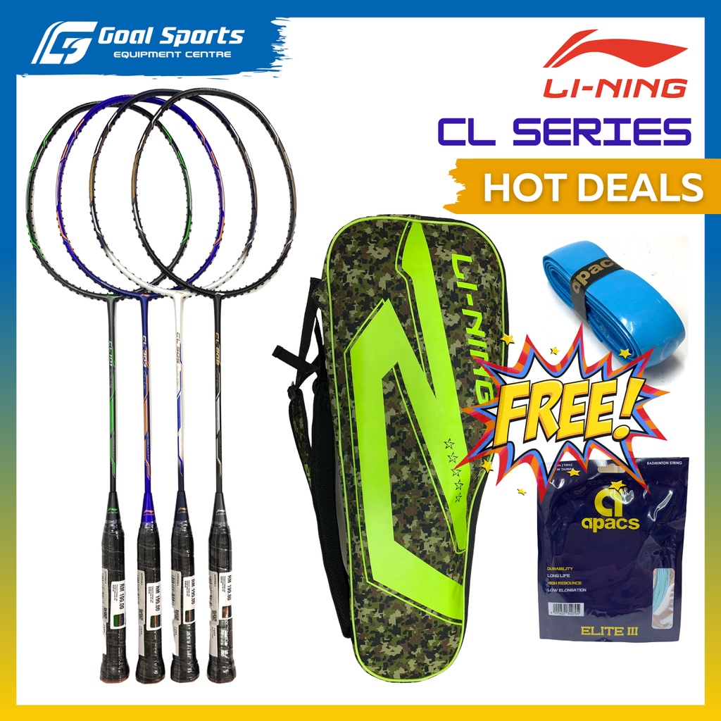 Li Ning Chen Long Cl Series Racket Free Bag String Grip Shopee