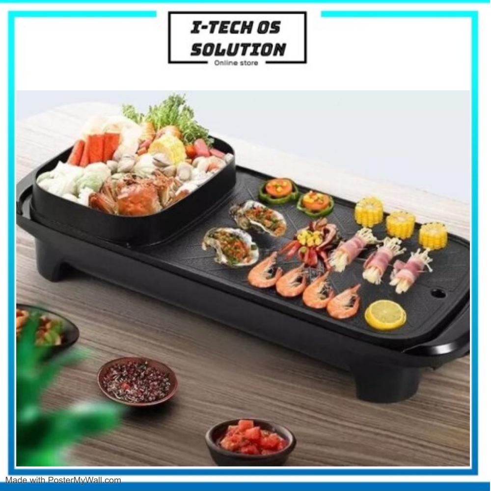 Hot Pot Steamboat Cooker Multifunction Mold Pan BBQ Fry Pn Smokelesas