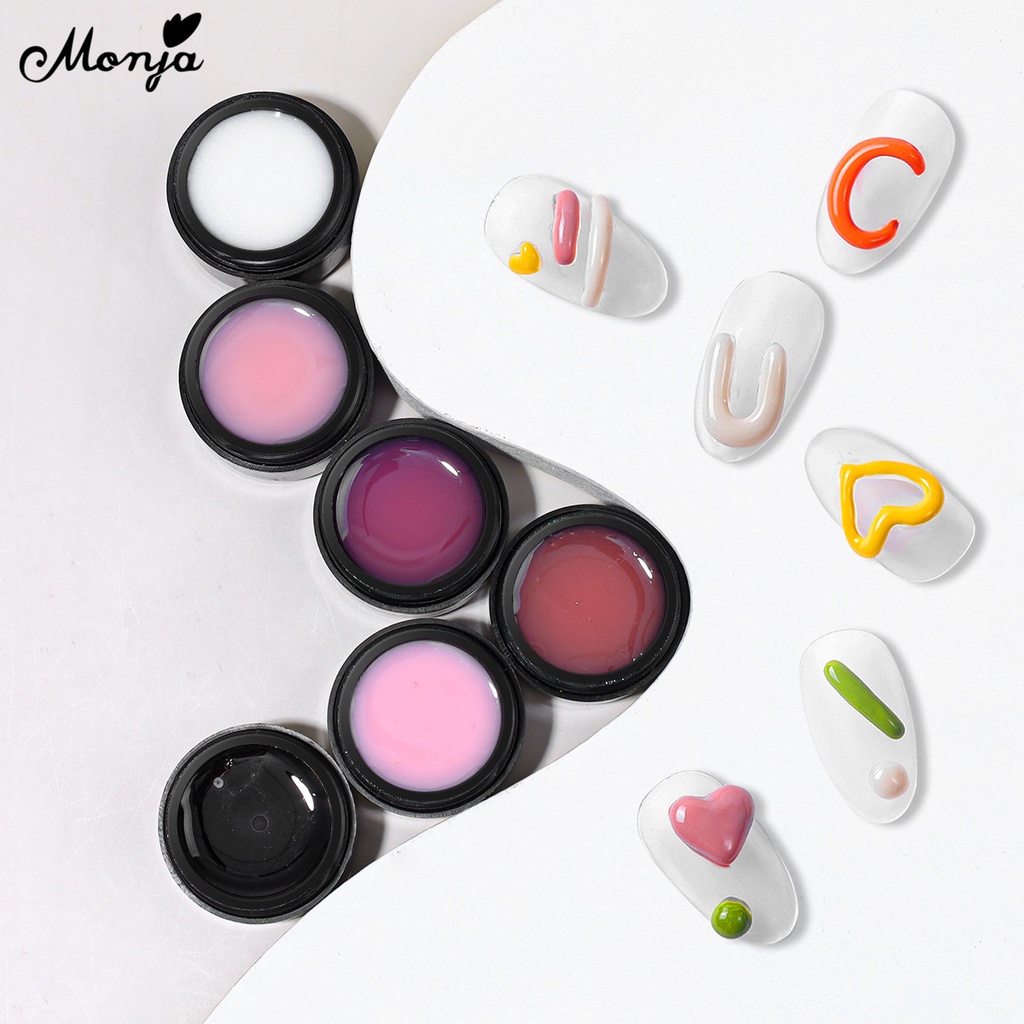Monja Ml Non Stick Hand Solid Extension Nail Gel Clear Nude Pink Extension Gel Rhinestone Glue