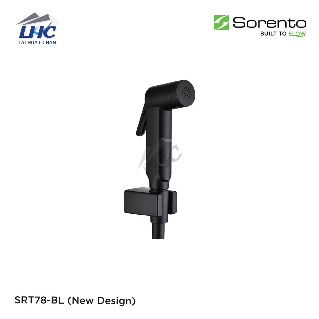 SRT78 BL CR SORENTO Hand Bidet C W 1 2M Flexible Hose Holder Black