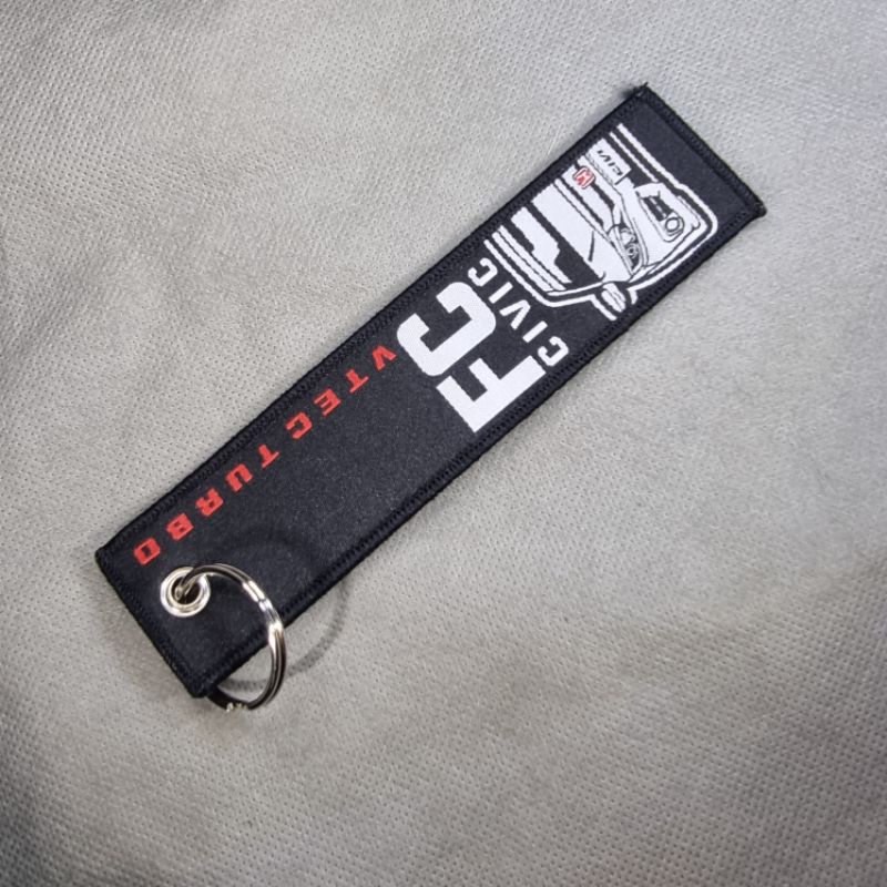 Limited Stock Motorsport Automotive Brand Woven Fabric Cloth Keychains