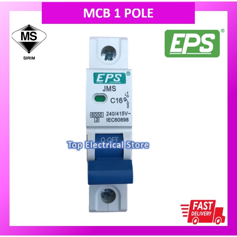 EPS MCB 1P 6KA 6A 10A 16A 20A 32A 40A 63A MINIATURE CIRCUIT BREAKER