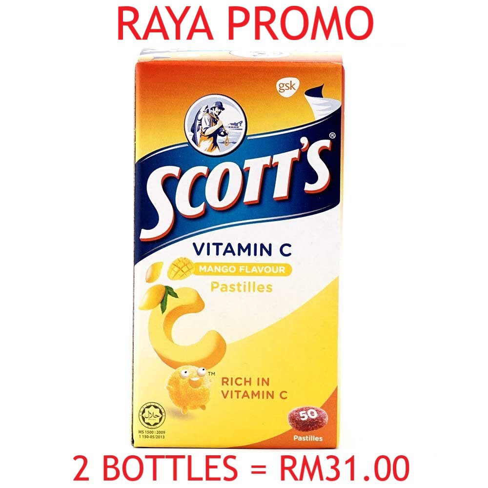 Raya Promo Scott S Vitamin C Mango Flavour Pastilles X G