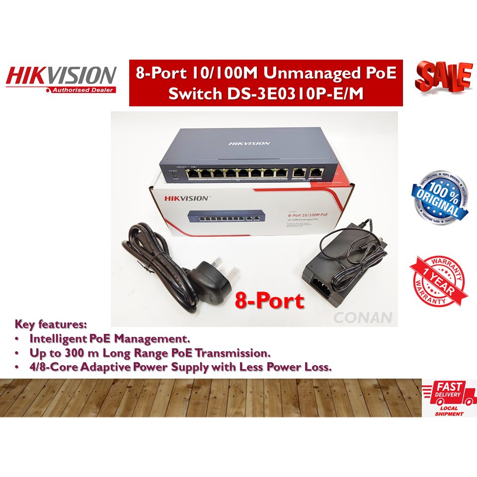 Hikvision Ds E P E M Port Fast Ethernet Unmanaged Poe Switch