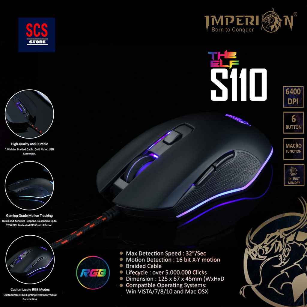 Imperion S110 The Elf RGB Gaming Mouse Shopee Malaysia