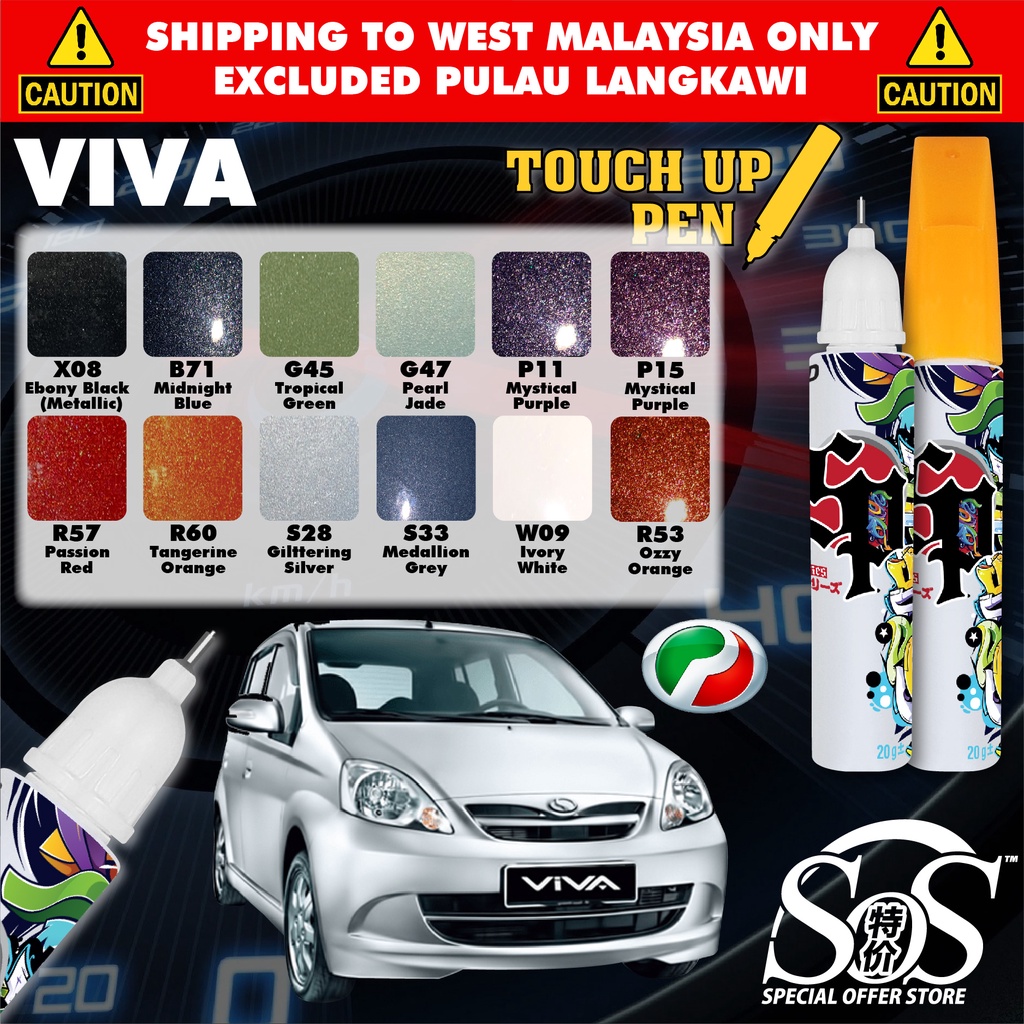 Touch Up Pen PERODUA VIVA Original Color Pen Brush Repair Minor