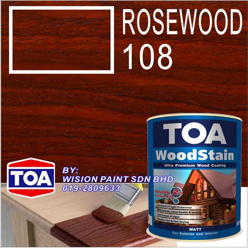 Tl Rosewood L Toa Woodstain Matt Varnish Wood Coating