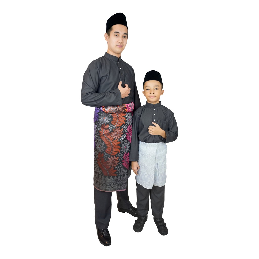 Baju Melayu Warna Kelabu Warna Nude Baju Melayu Slim Fit Cotton