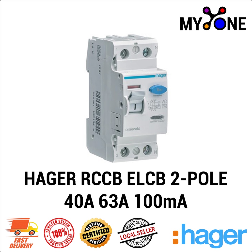 HAGER RCCB ELCB 40A 63A 100mA Shopee Malaysia