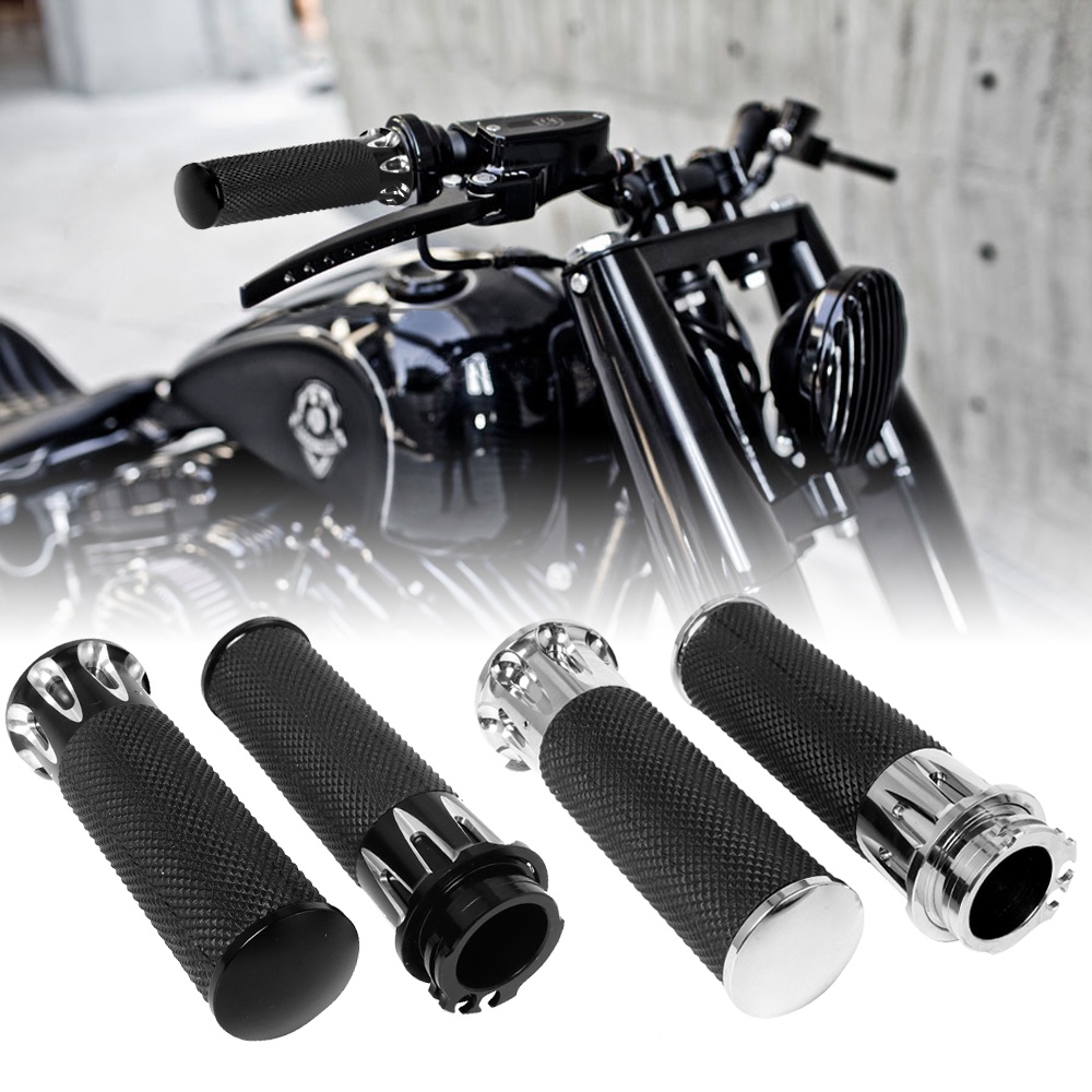 1 25mm Chrome Handle Bar Hand Grips For Harley Sportster Touring