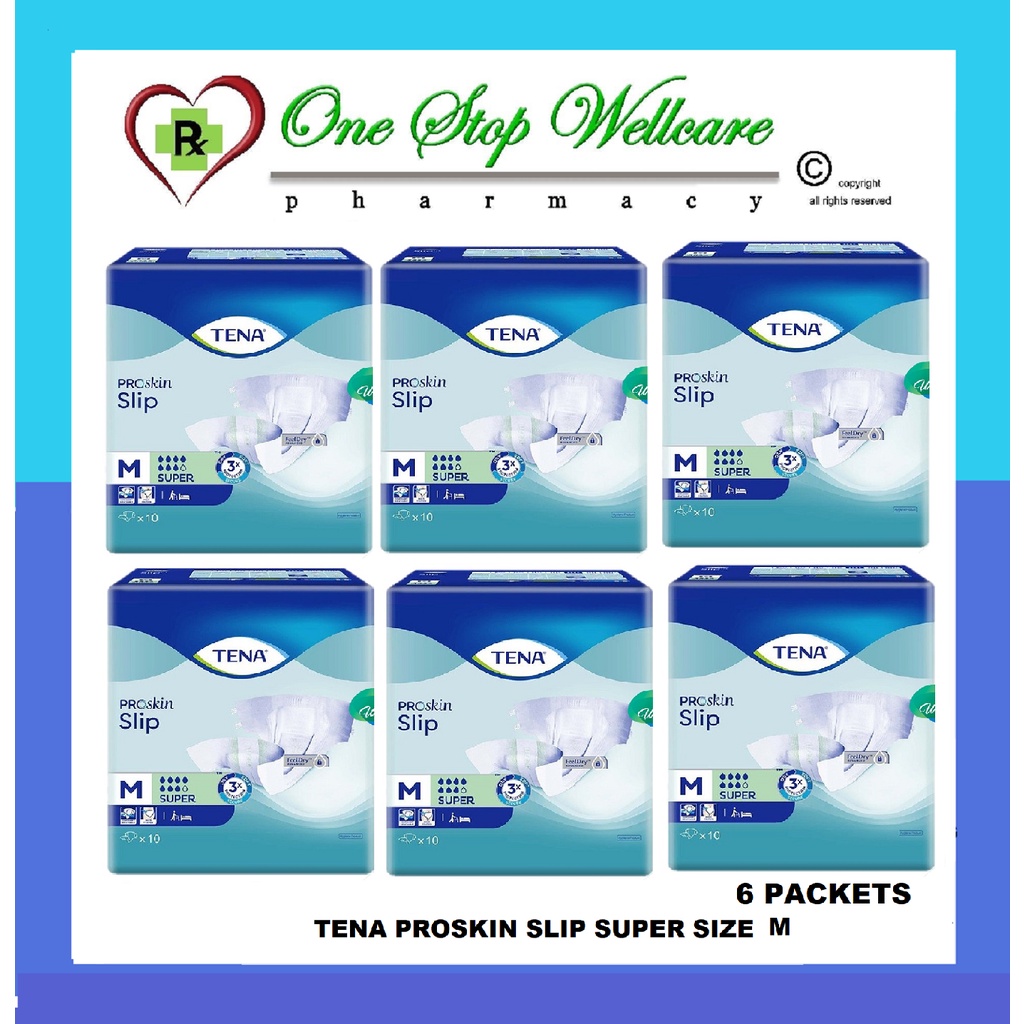 Tena Proskin Slip Super Adult Diapers M S Packet Shopee Malaysia