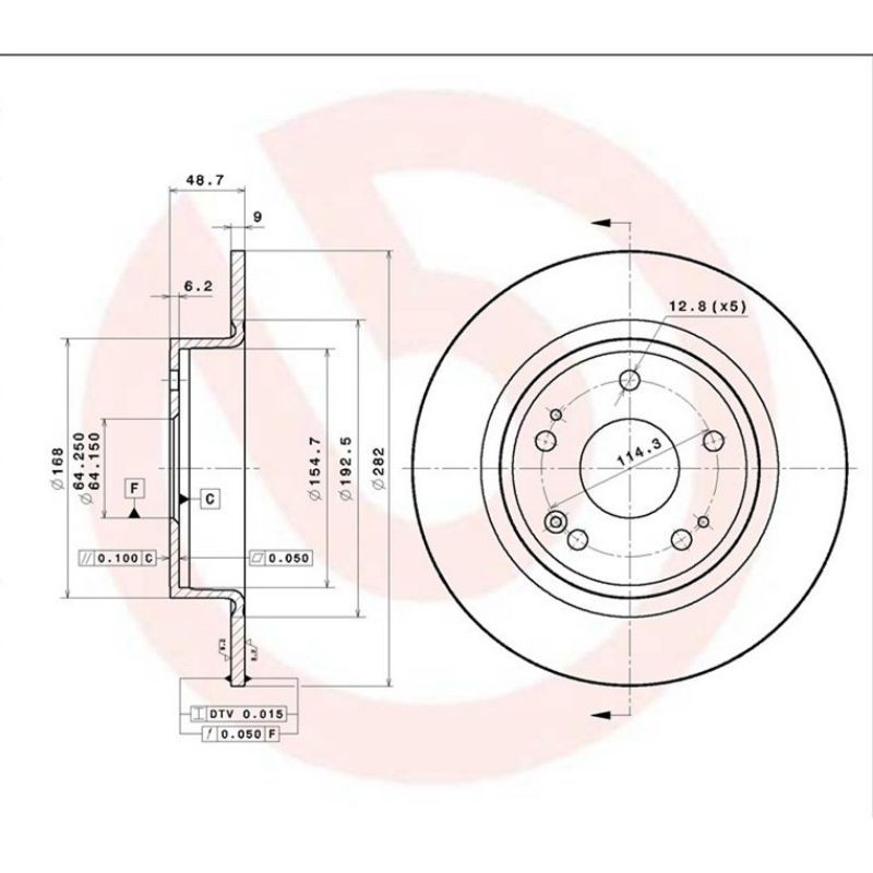 Original Brembo Front Rear Disc Rotor H D Hr V Hrv Shopee Malaysia