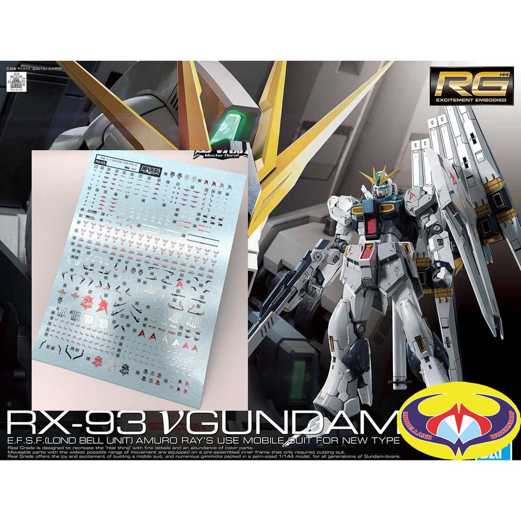 DALIN WATER DECAL RG35 FOR RG RX93 V NU GUNDAM SILVER COATING