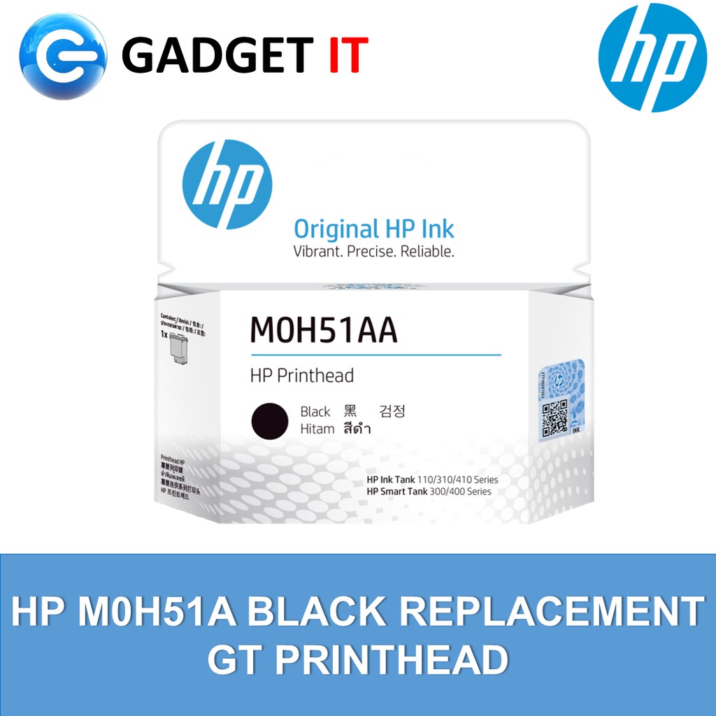 HP M0H51AA Black Replacement GT Printhead Hp Ink Tank 110 310 410