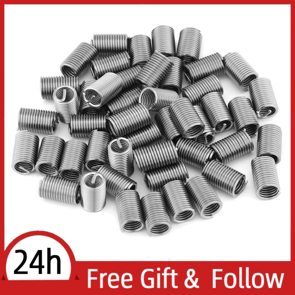 50pcs Stainless Steel SS304 Coiled Wire Helical Screw Thread Inserts M6