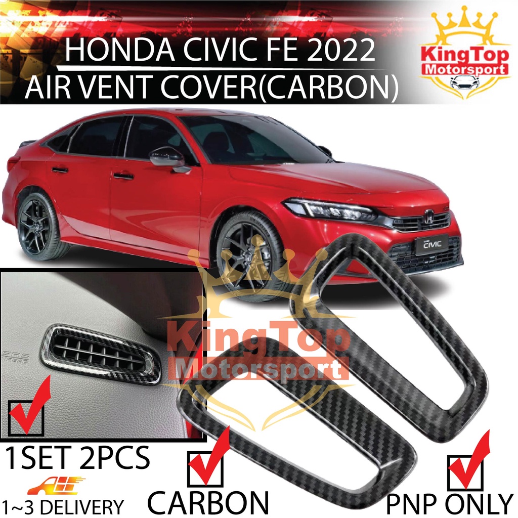 Honda Civic FE 2022 Aircond Vent On Top Cover Carbon Fiber Dashboard