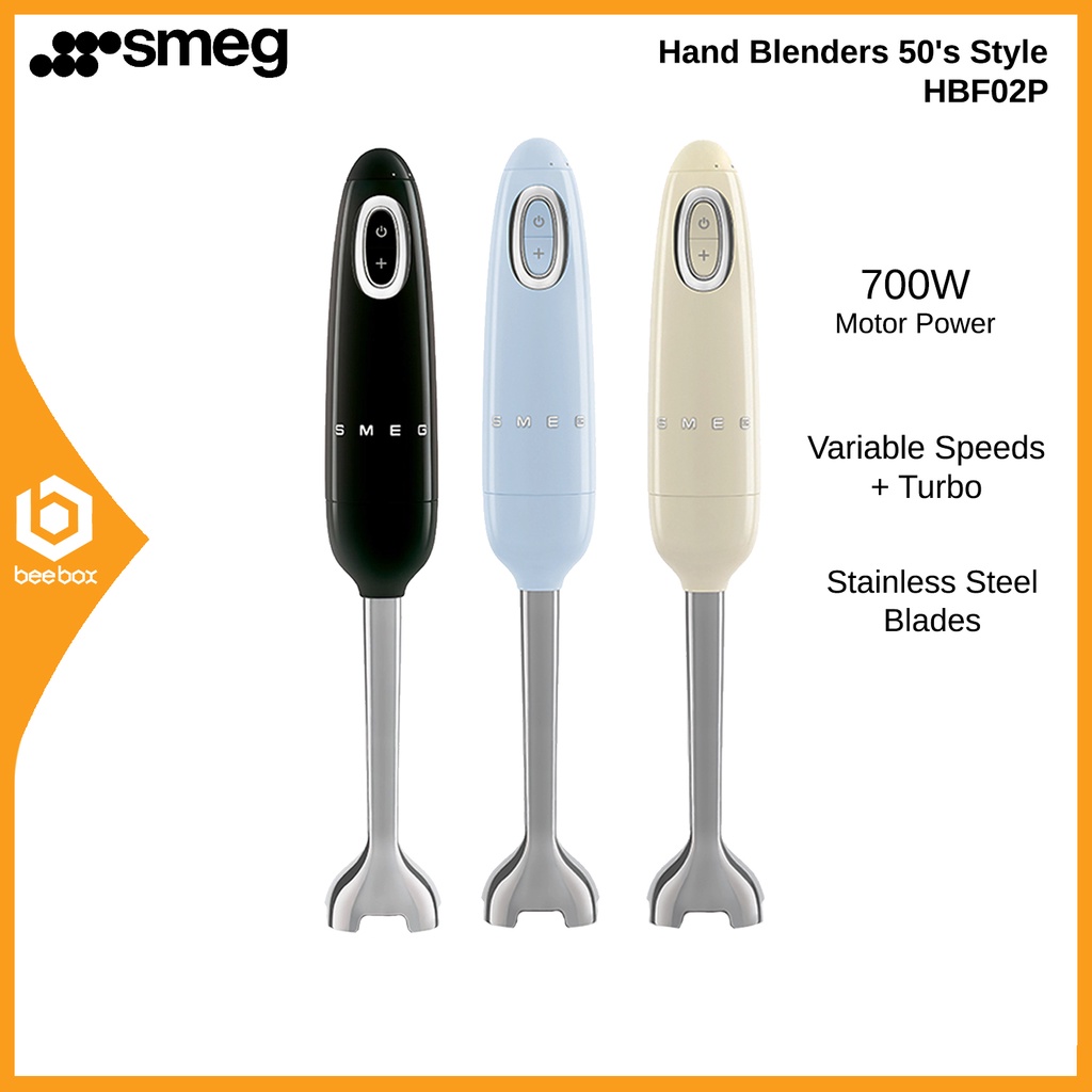 Smeg HBF02 Hand Blender 50 S Style With Accessories HBF02PBEU Blue