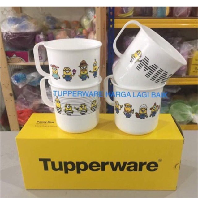 Tupperware Minion Papoy Mug 4pcs Shopee Malaysia