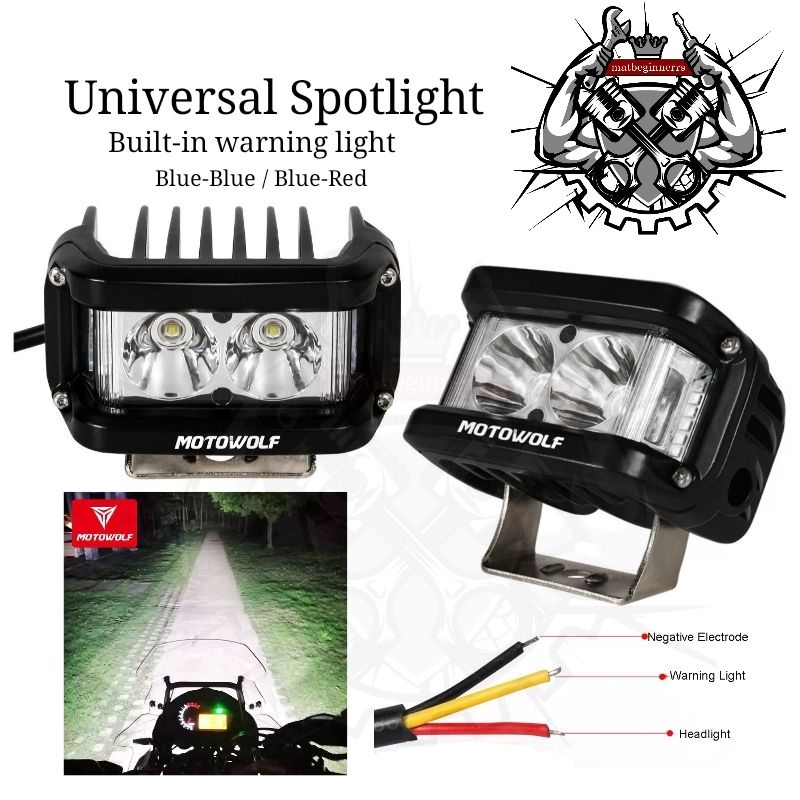 Motowolf Led Spotlight Sportlight Headlight Universal Unit With