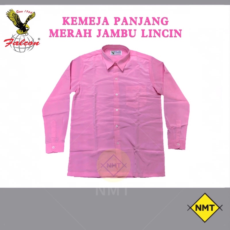 Falcon K323 High Quality Baju Kemeja Sekolah Lengan PANJANG Warna Pink