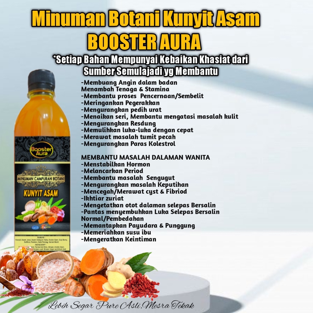 Jus Kunyit Asam Booster Aura Ml Set Combo Bulanan Lulus Kkm