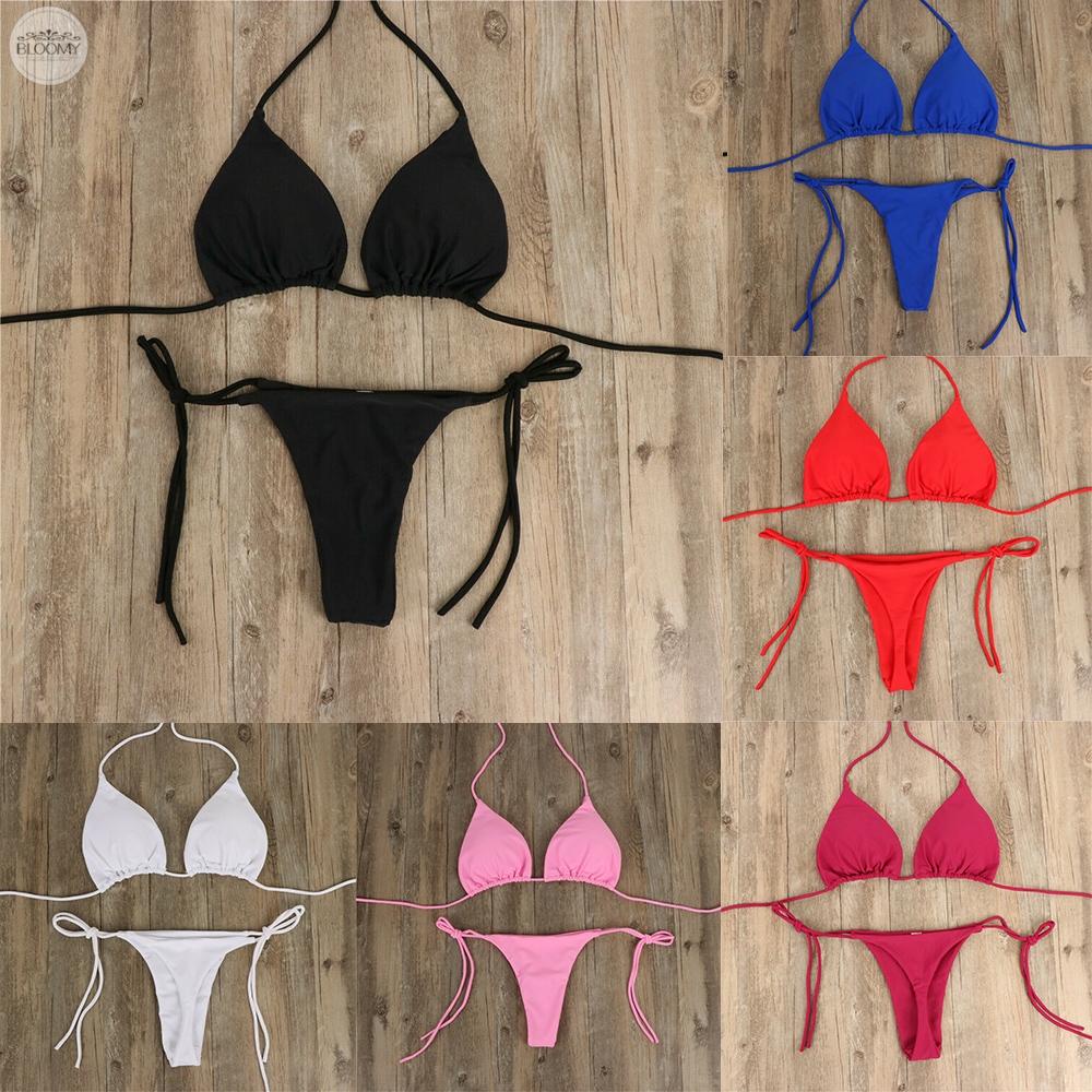Women Thong Bikini Set Side Tie Sexy Swimsuit Bandage Style Brazilian