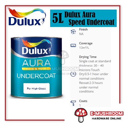 Dulux Aura High Gloss Undercoat 5L 101 White Shopee Malaysia